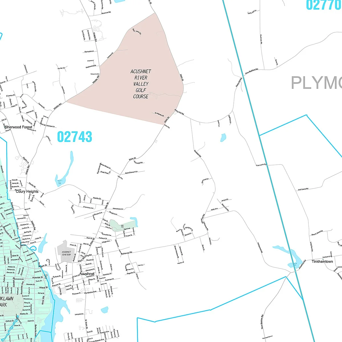 Premium Style Wall Map of New Bedford, MA - Image 4