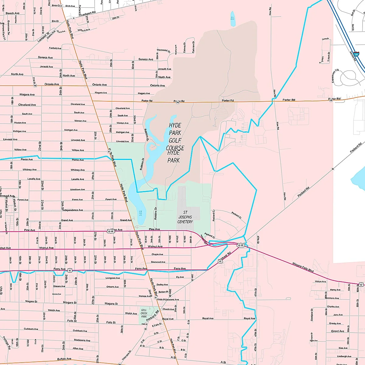 Premium Style Wall Map of Niagara Falls, NY - Image 2