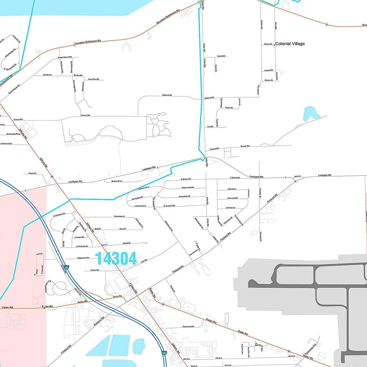Premium Style Wall Map of Niagara Falls, NY - Image 4