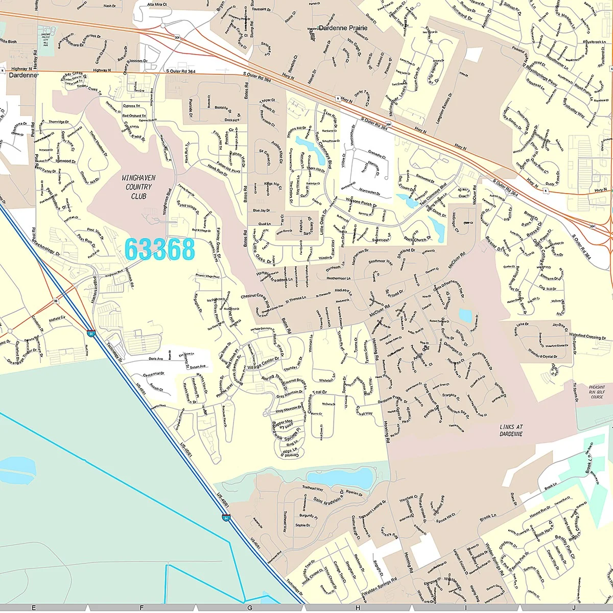 Premium Style Wall Map of O'Fallon, MO - Image 5