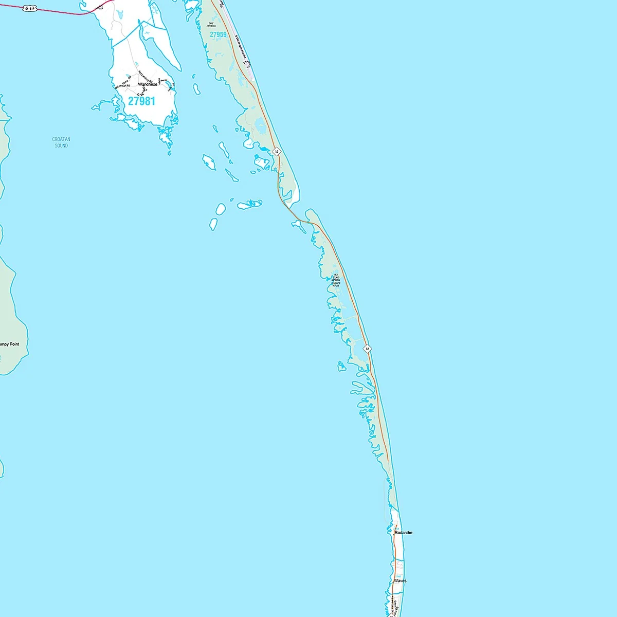 Premium Style Wall Map of Outer Banks, NC - Image 4