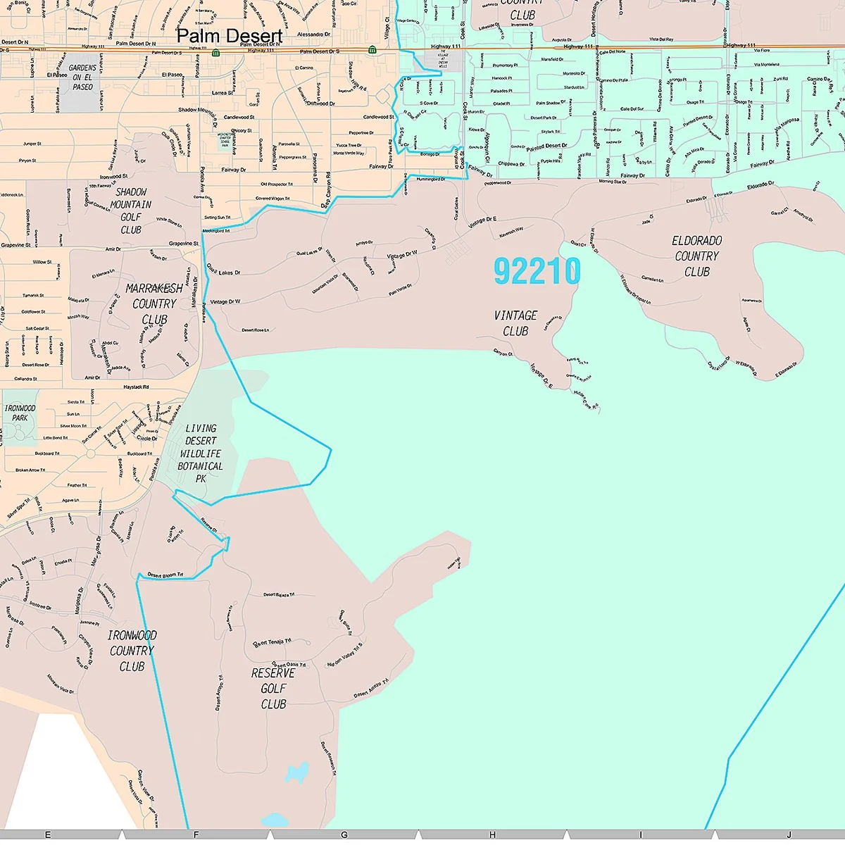 Premium Style Wall Map of Palm Desert, CA - Image 5