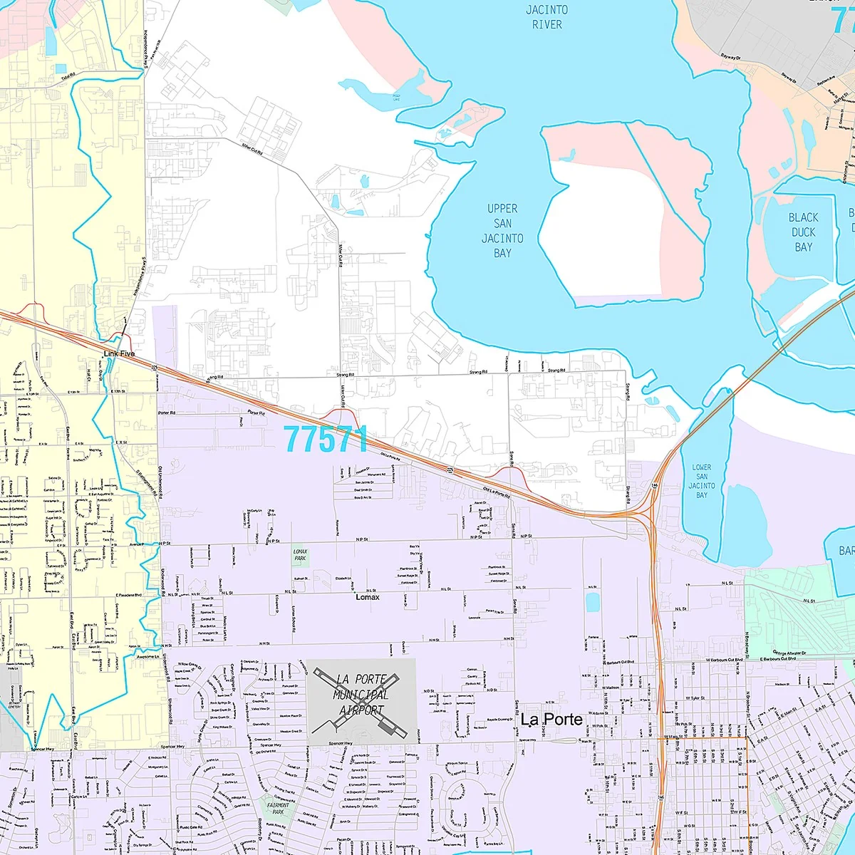 Premium Style Wall Map of Pasadena, TX - Image 4