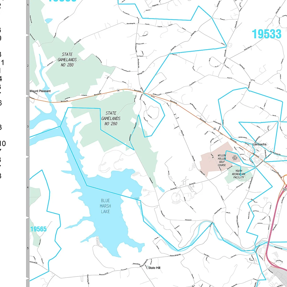 Premium Style Wall Map of Reading, PA - Image 3