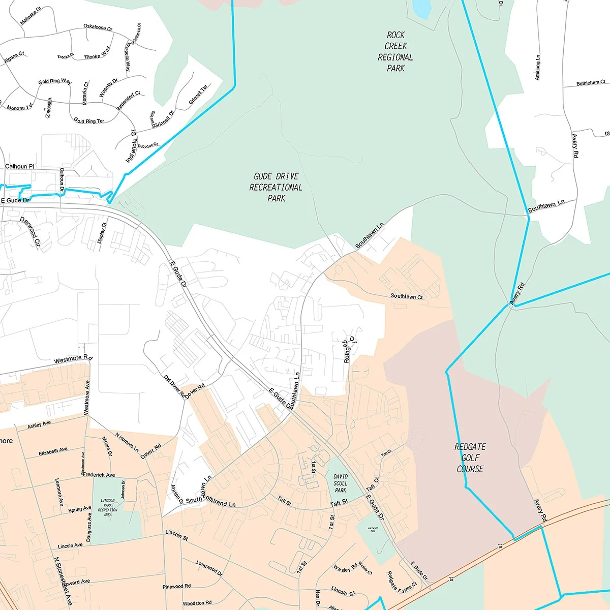 Premium Style Wall Map of Rockville, MD - Image 2