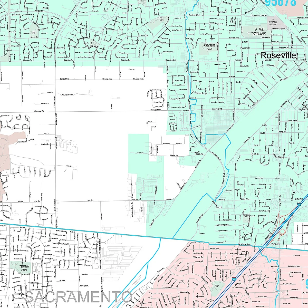Premium Style Wall Map of Roseville, CA - Image 5
