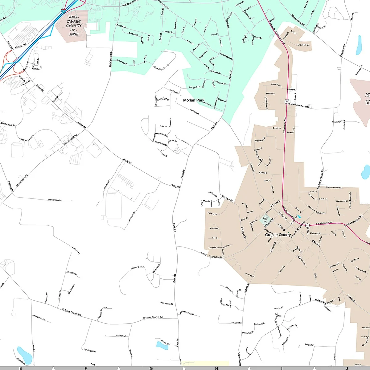 Premium Style Wall Map of Salisbury, NC - Image 5