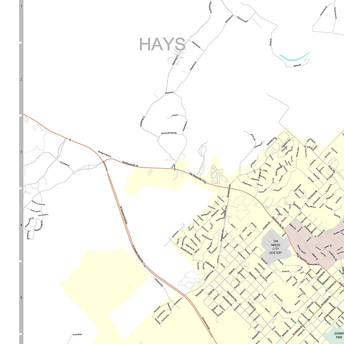 Premium Style Wall Map of San Marcos, TX - Image 3