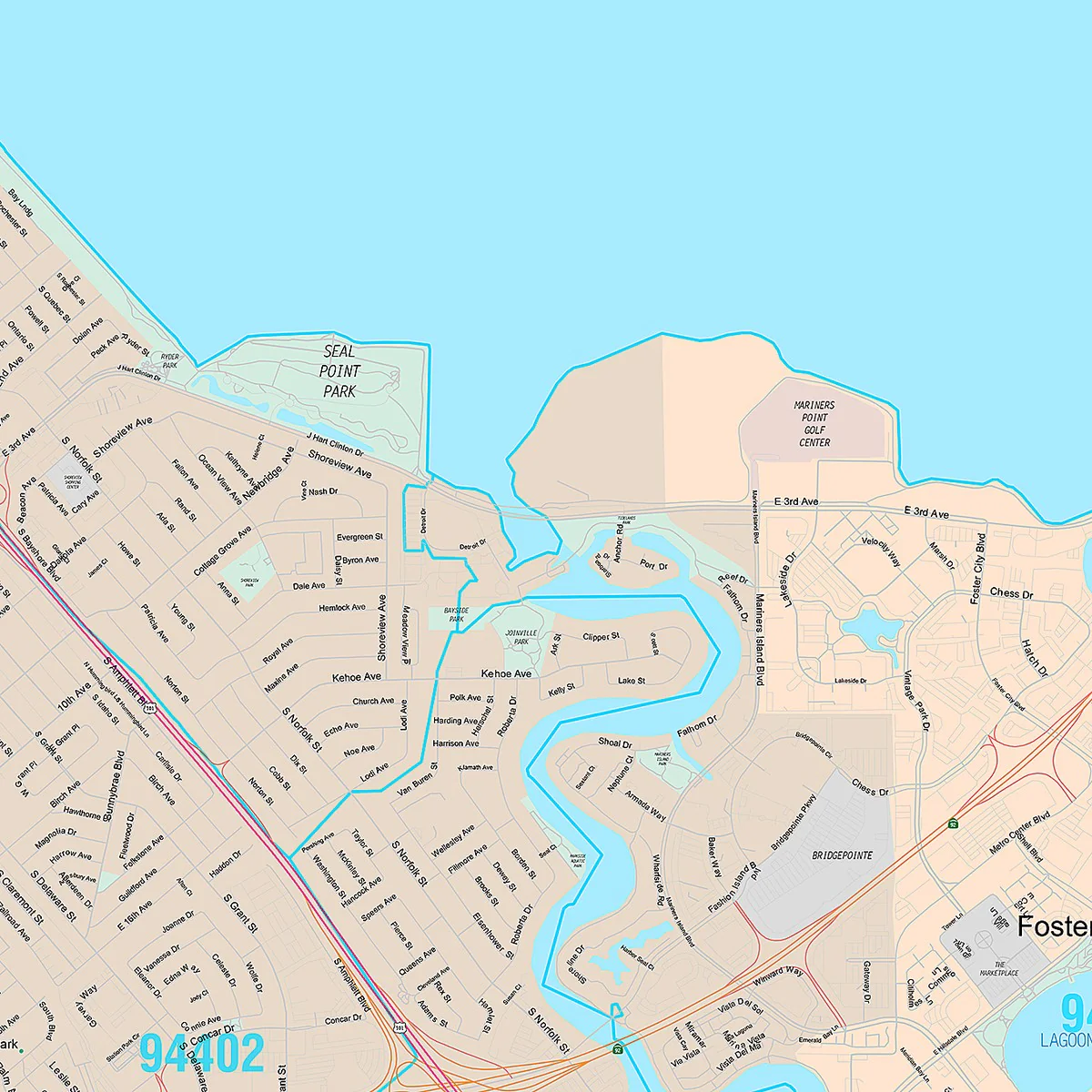Premium Style Wall Map of San Mateo, CA - Image 4