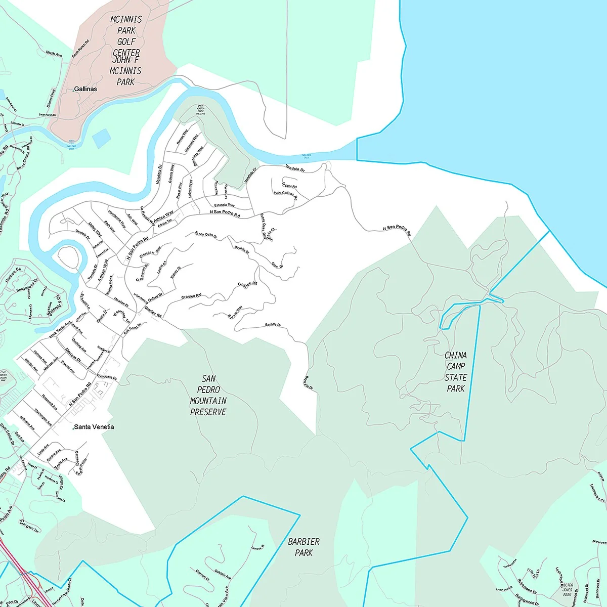 Premium Style Wall Map of San Rafael, CA - Image 4