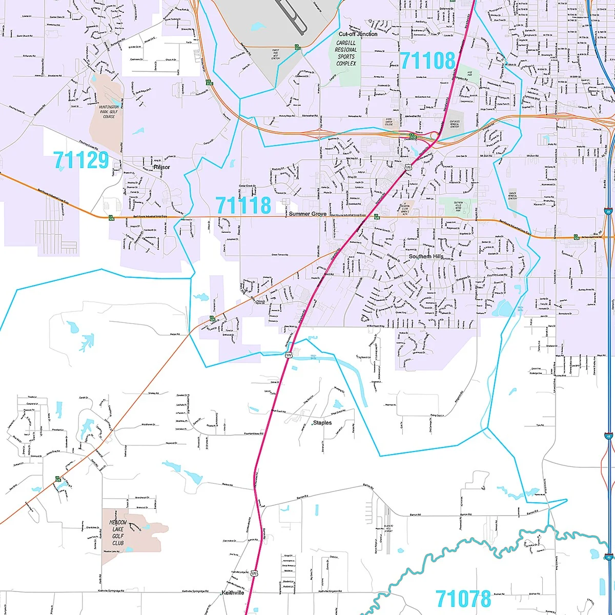 Premium Style Wall Map of Shreveport, LA - Image 5