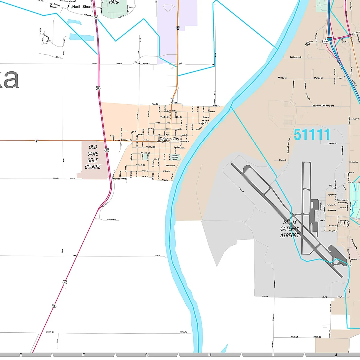 Premium Style Wall Map of Sioux City, IA - Image 5