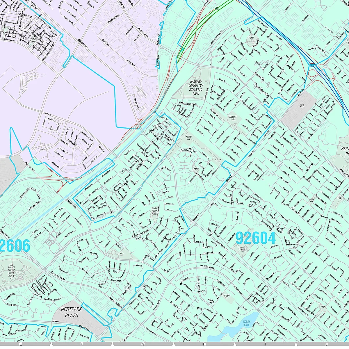 Premium Style Wall Map of Tustin, CA - Image 5