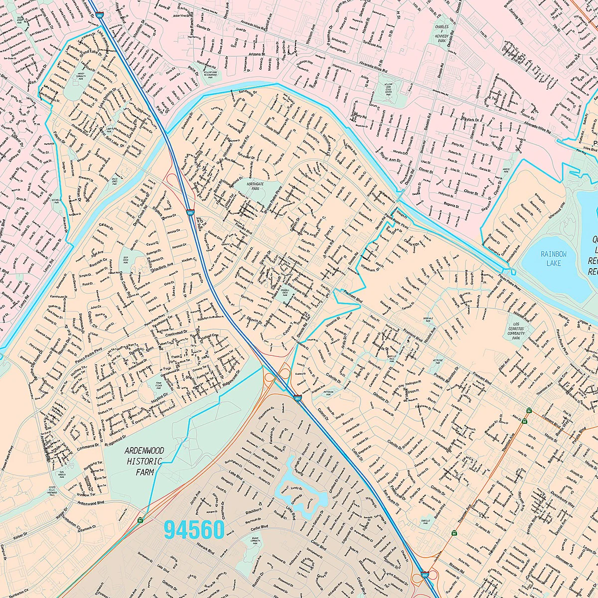 Premium Style Wall Map of Union City, CA - Image 5
