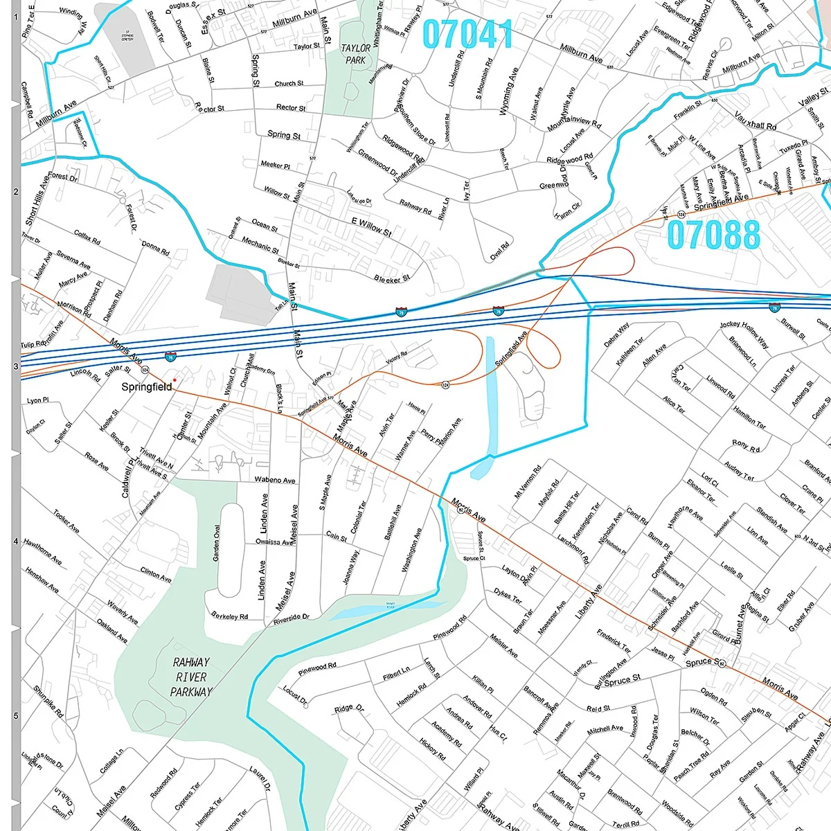 Premium Style Wall Map of Union, NJ - Image 3