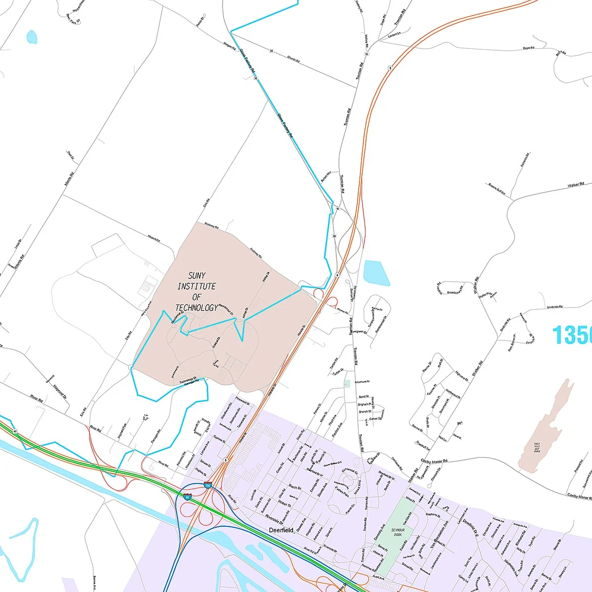 Premium Style Wall Map of Utica, NY - Image 4