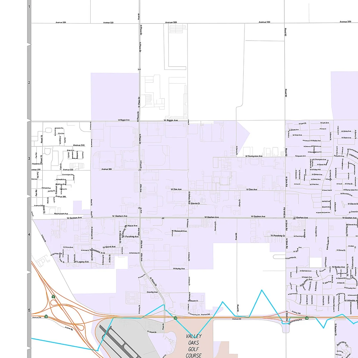 Premium Style Wall Map of Visalia, CA - Image 3