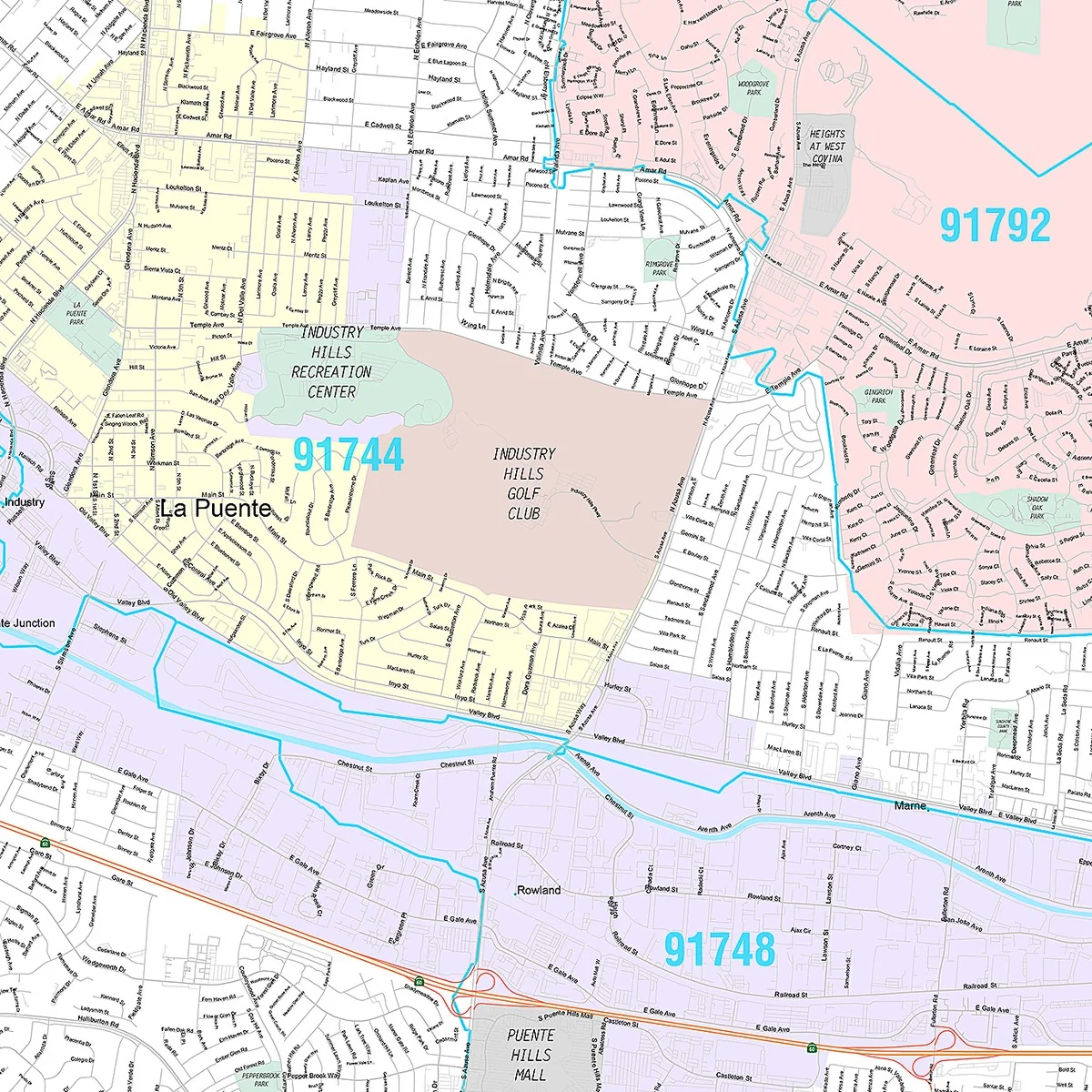 Premium Style Wall Map of West Covina, CA - Image 5