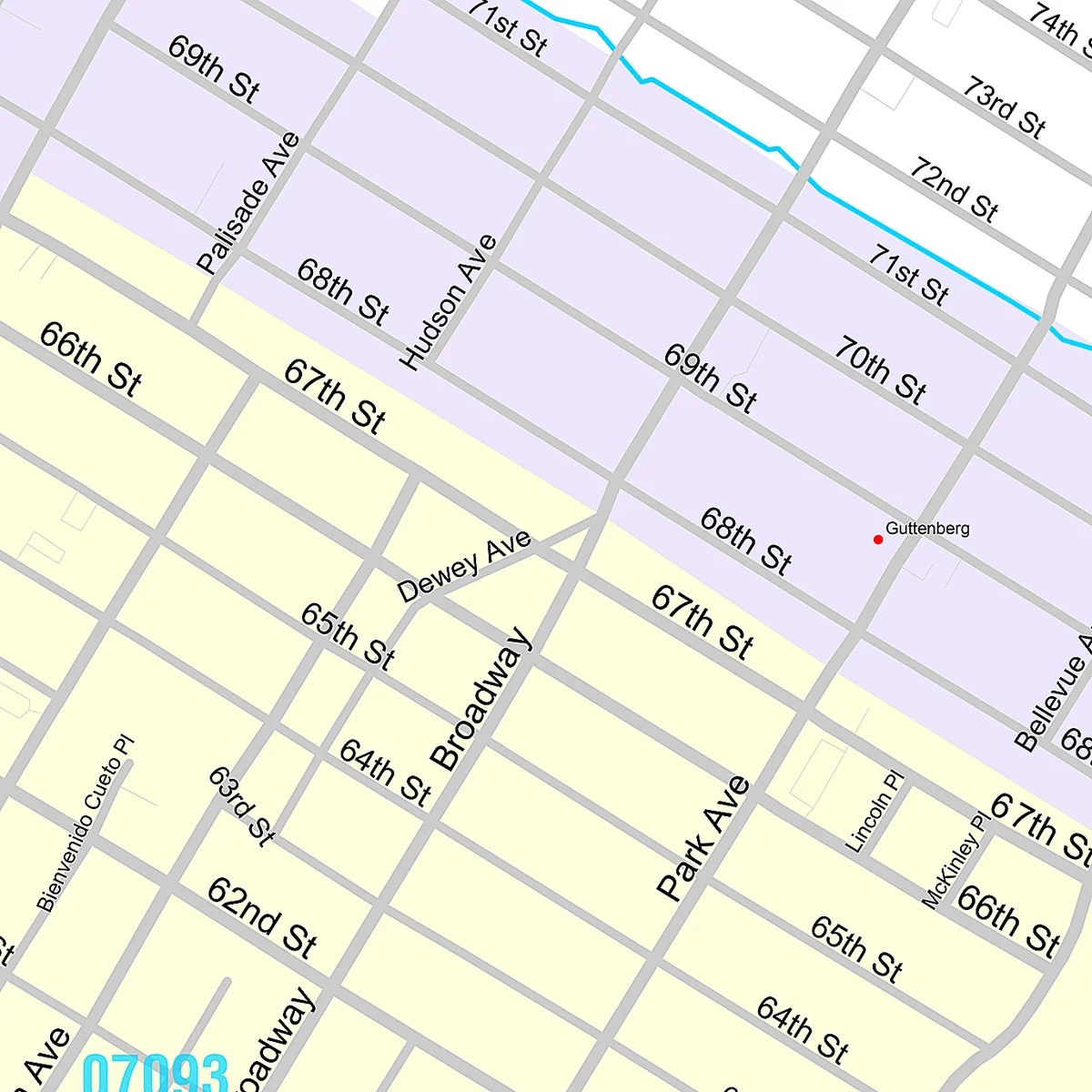 Premium Style Wall Map of West New York, NJ - Image 4