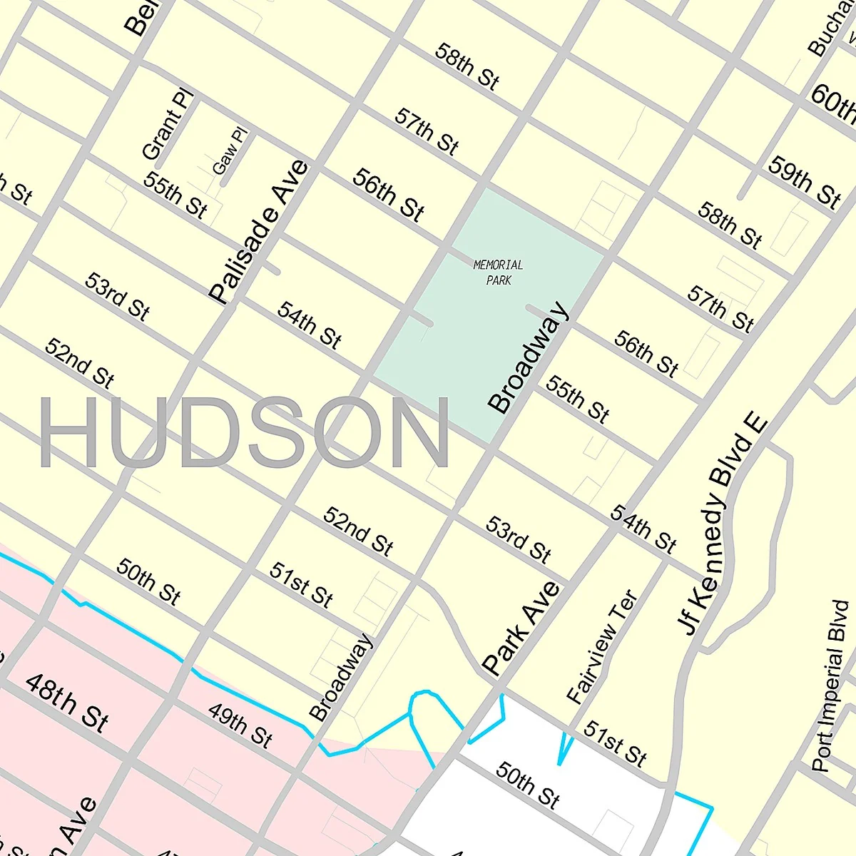 Premium Style Wall Map of West New York, NJ - Image 5