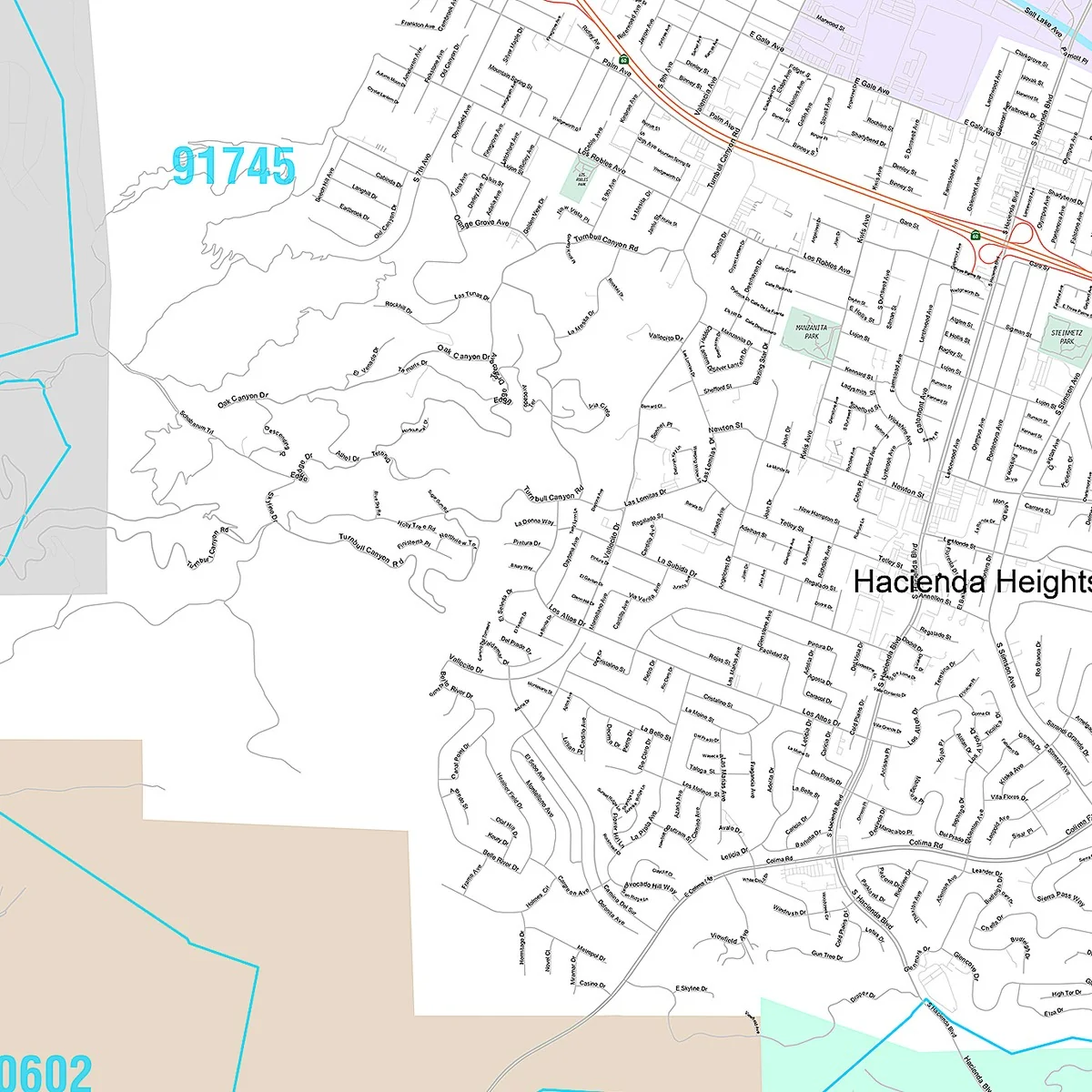 Premium Style Wall Map of Whittier, CA - Image 4