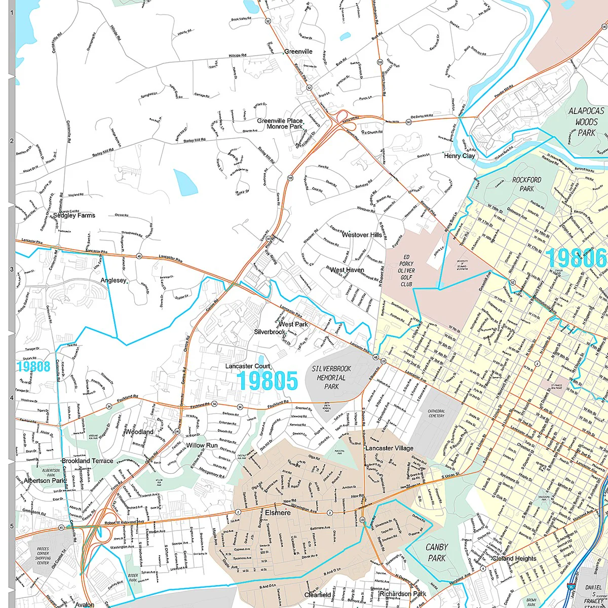Premium Style Wall Map of Wilmington, DE - Image 3
