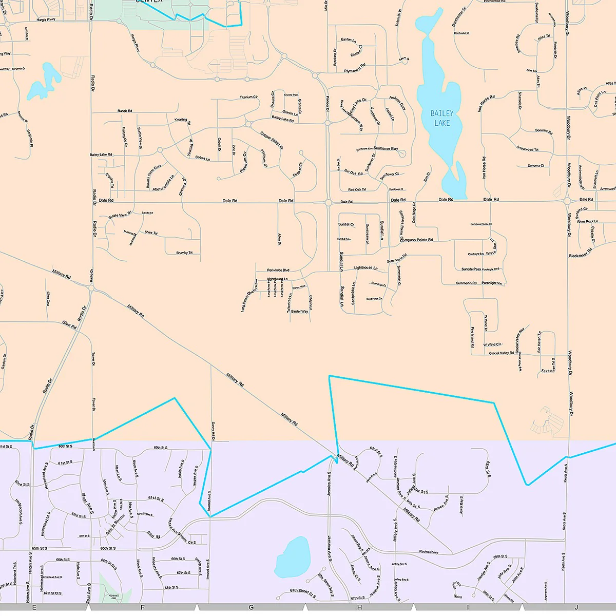 Premium Style Wall Map of Woodbury, MN - Image 5