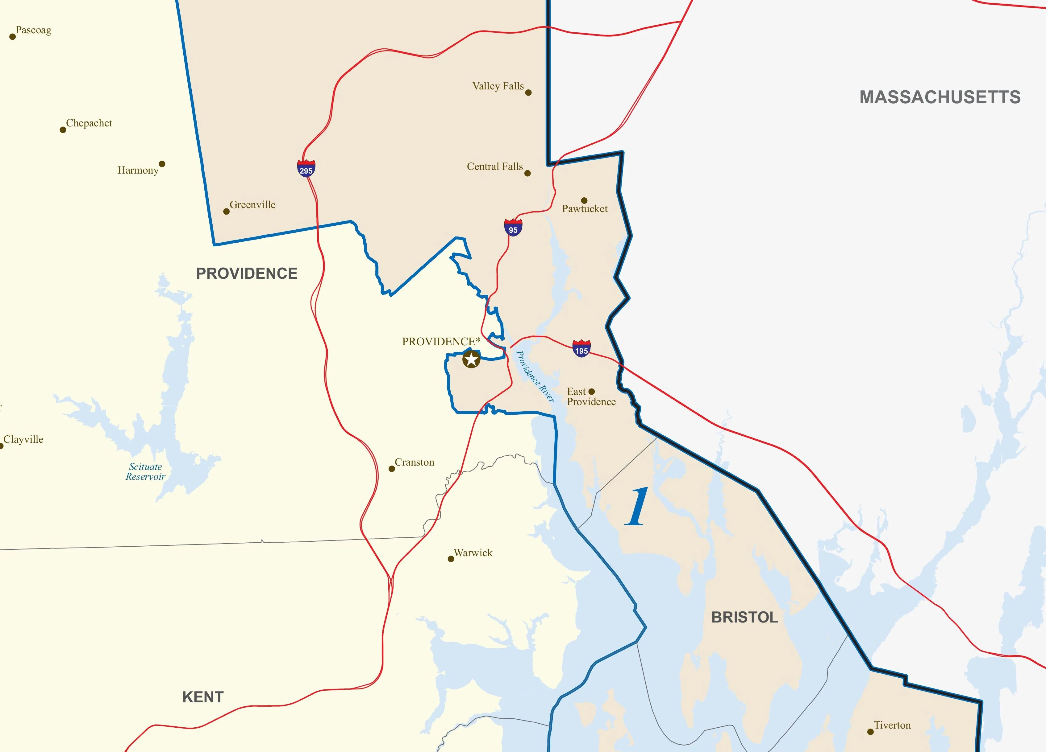 Rhode Island Congressional District Wall Map - Image 2