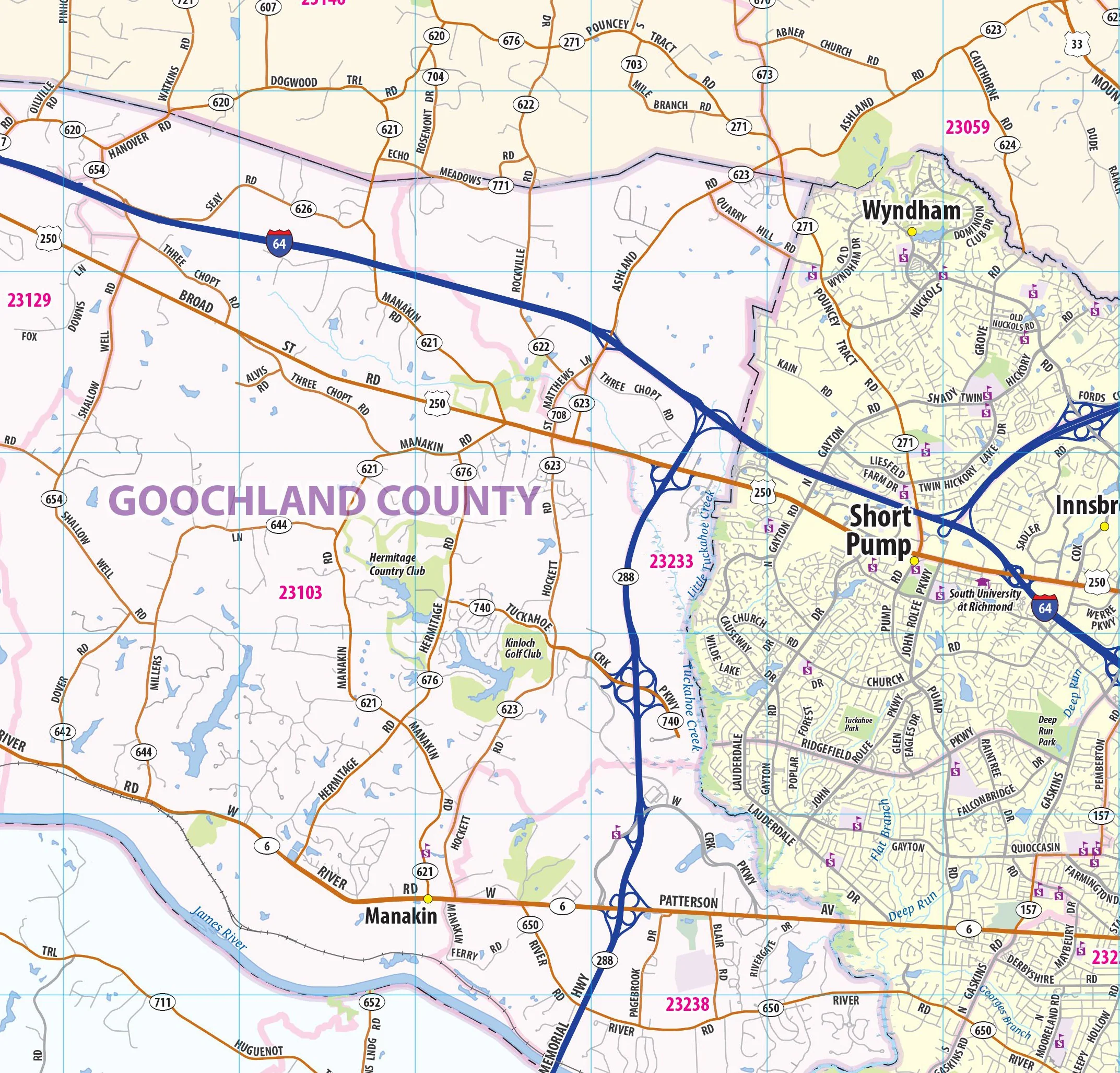 Richmond Va Metro Area Wall Map - Image 4