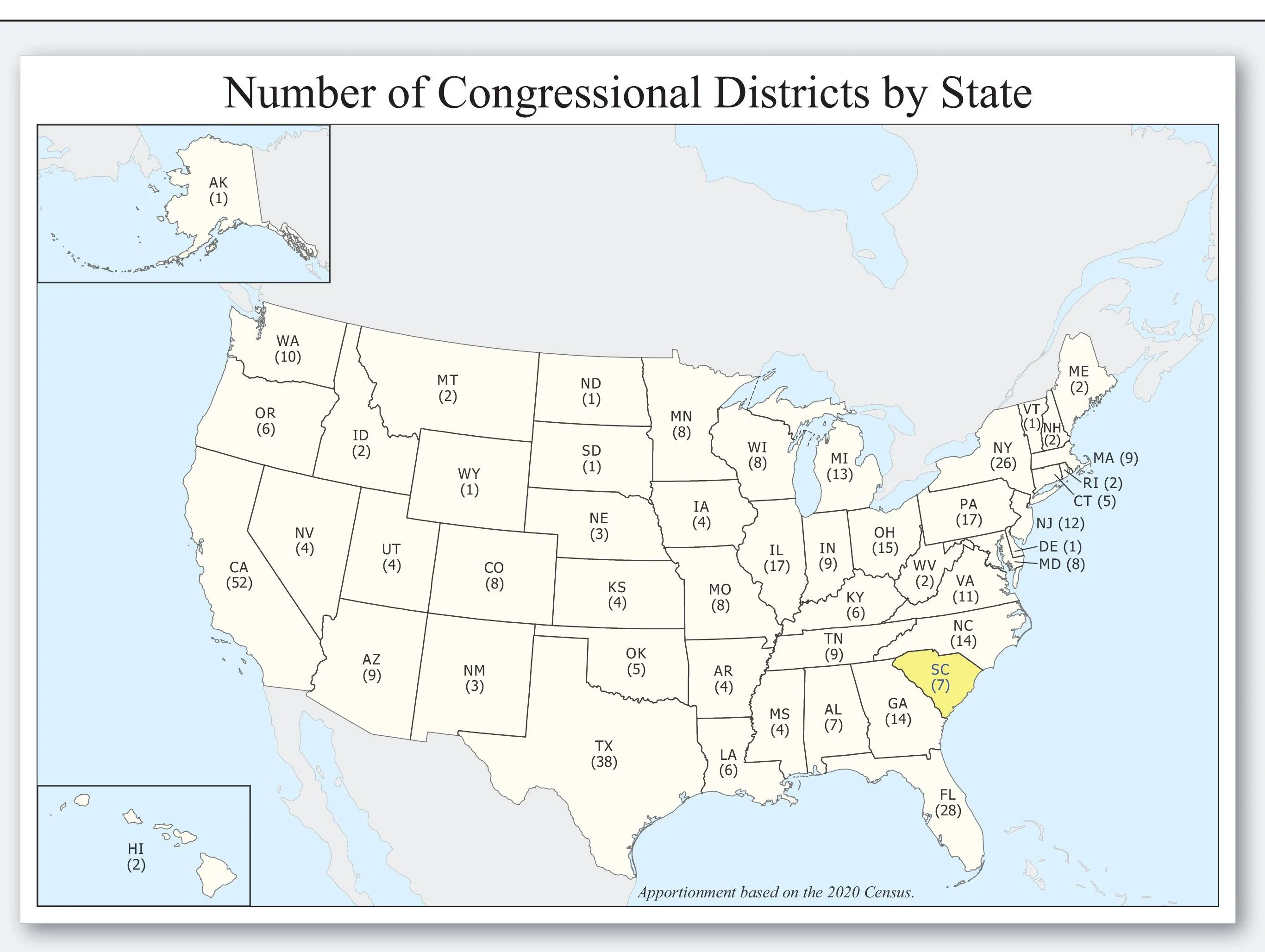 South Carolina Congressional District Wall Map - Image 4