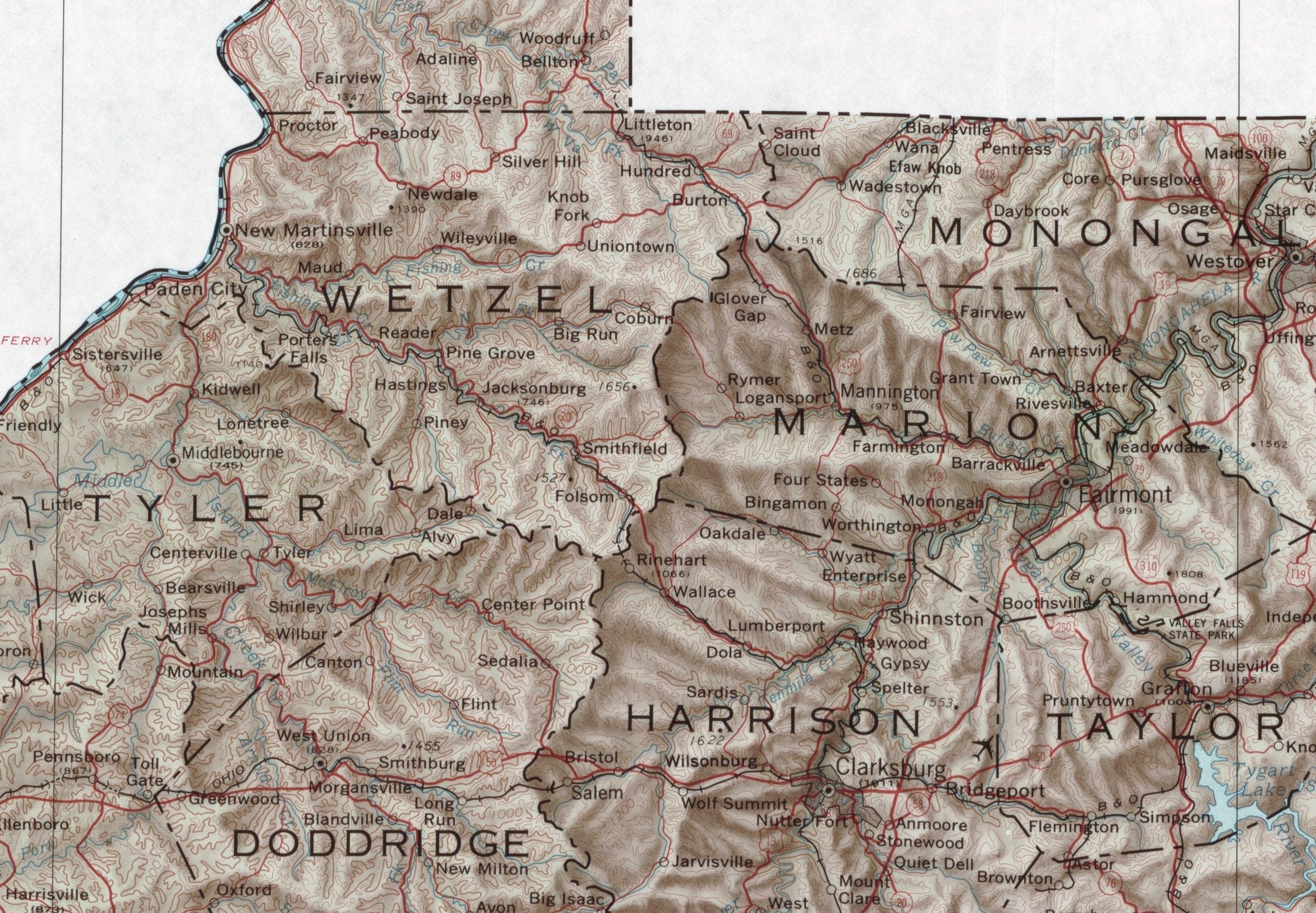 Topographic Map of West Virginia, 1984 - Image 5