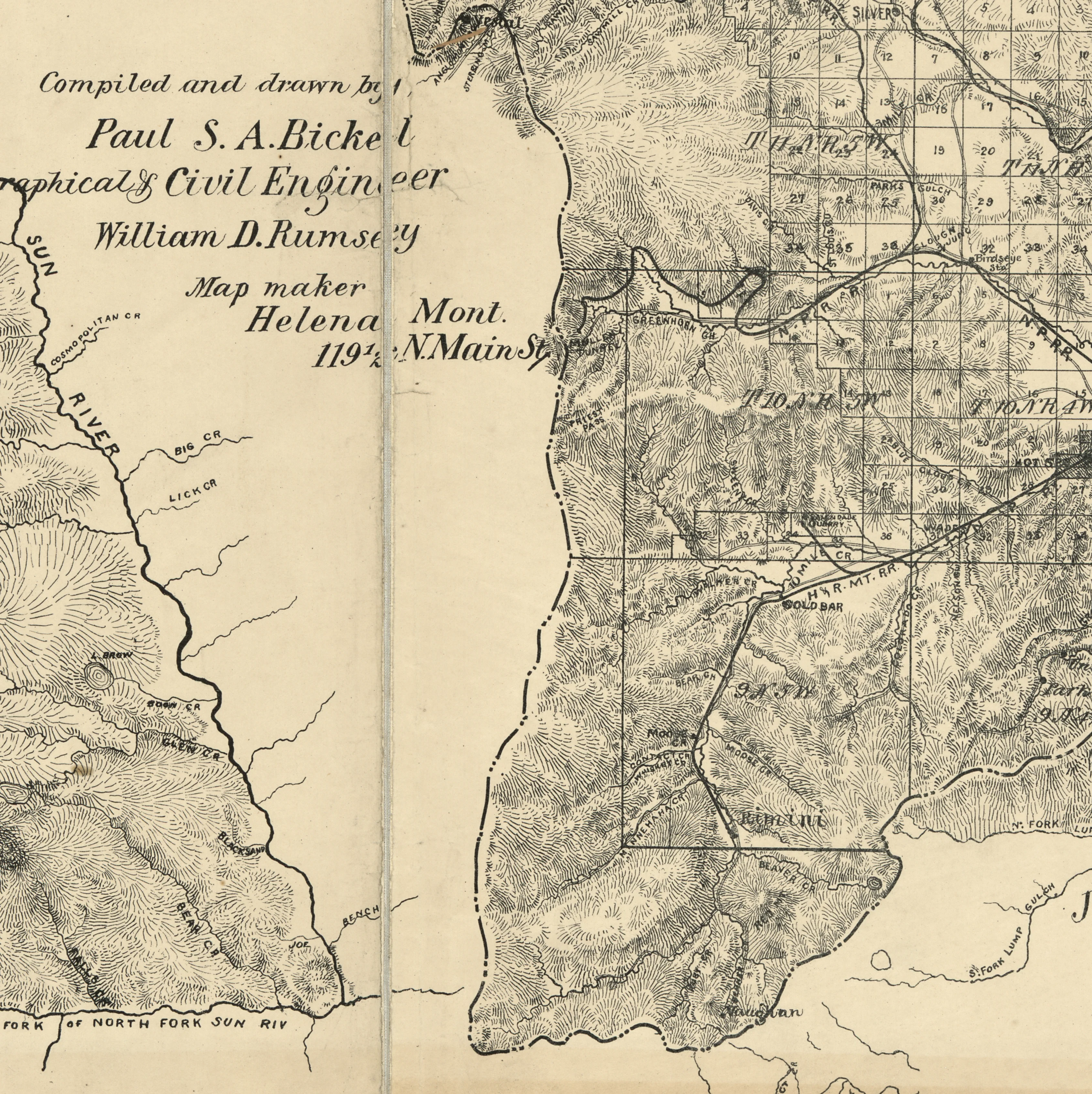 Topographical Map of Lewis and Clarke County, Montana, 1890 - Image 6