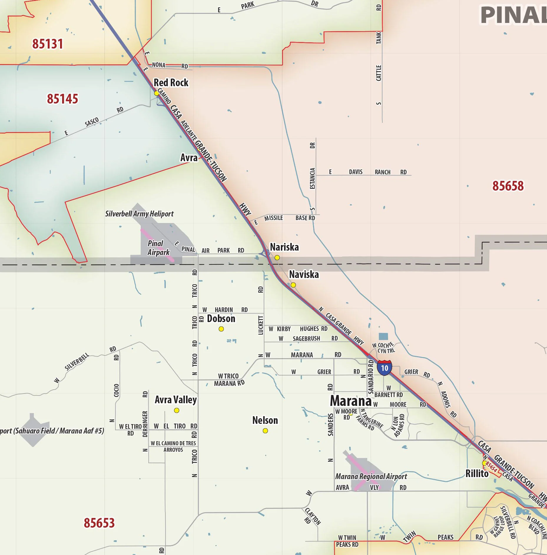 Tucson Area Zip Code Map - Image 3