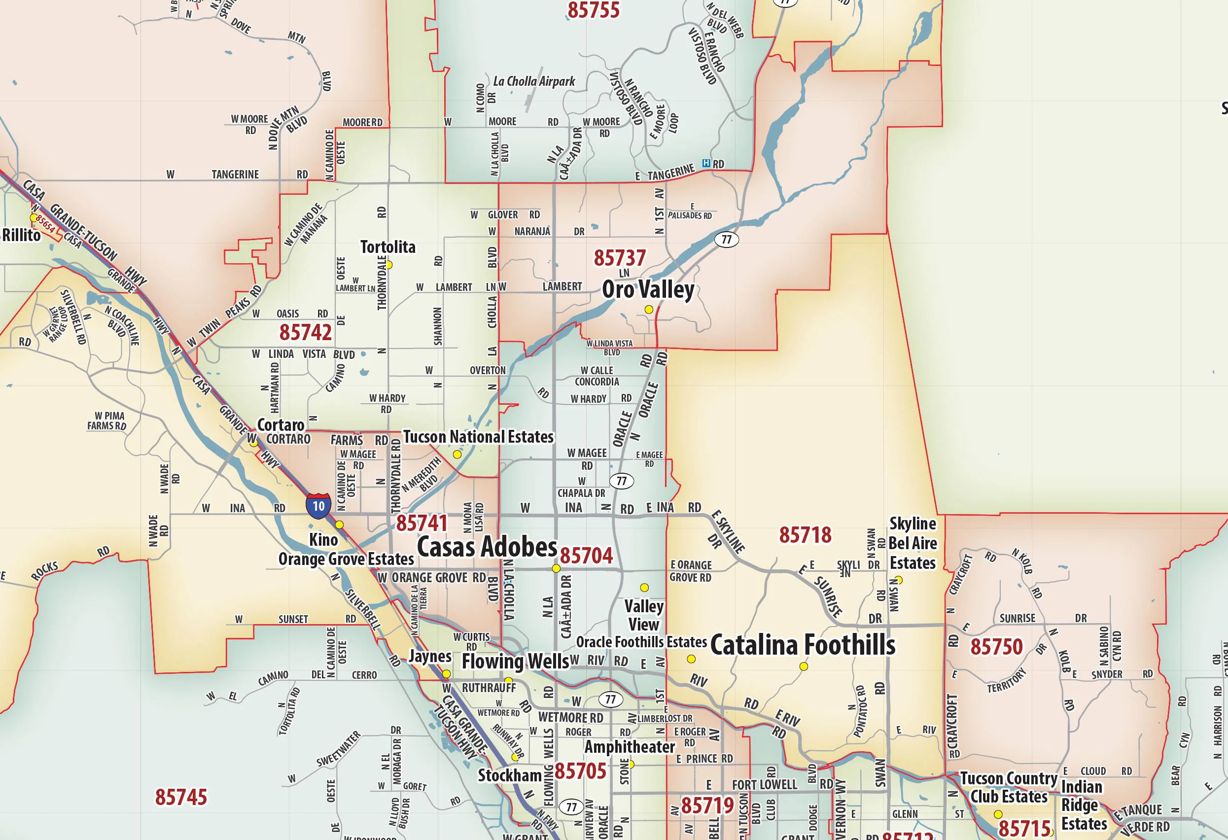 Tucson Area Zip Code Map - Image 4