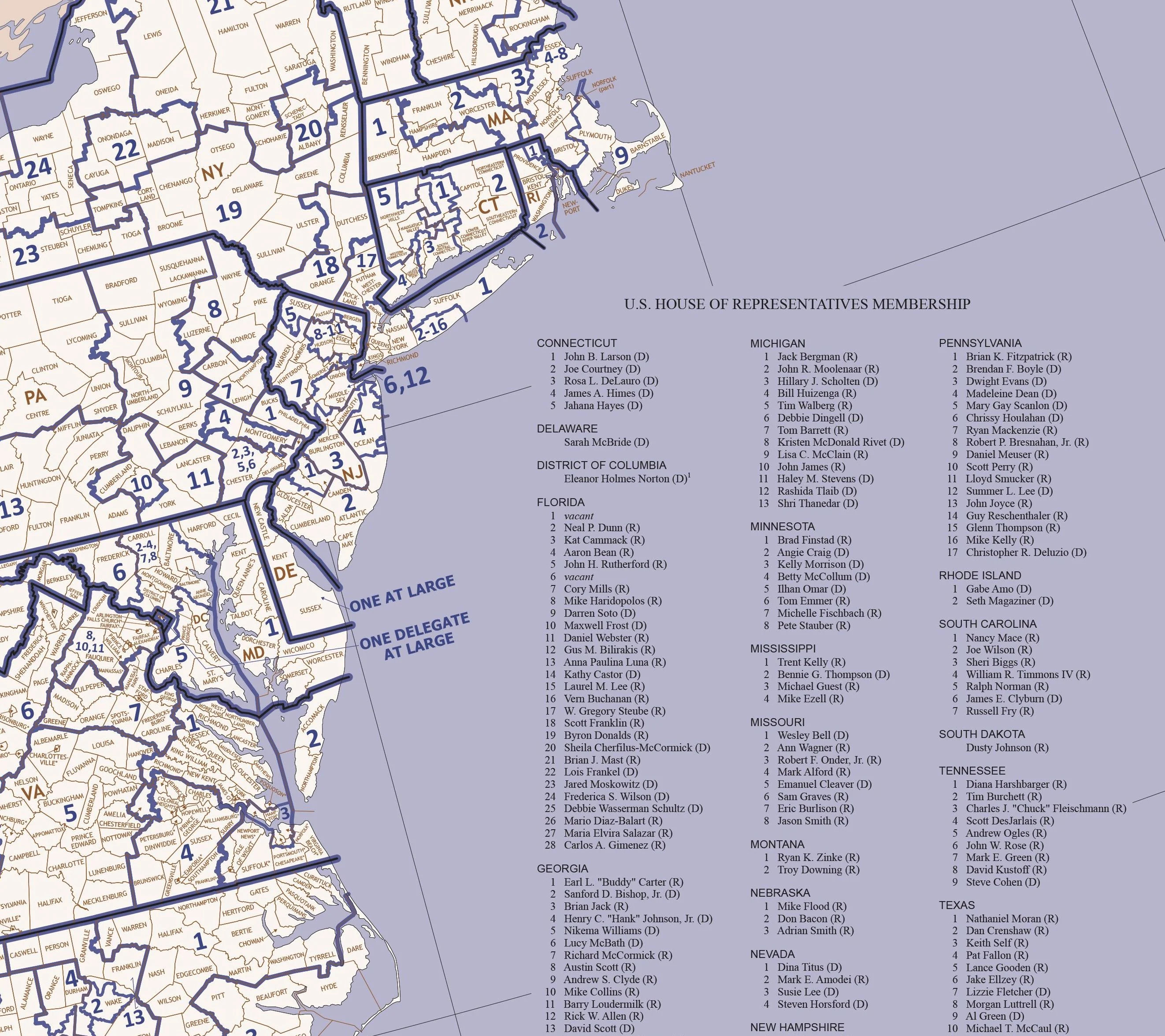 United States Congressional District Wall Map - Image 4
