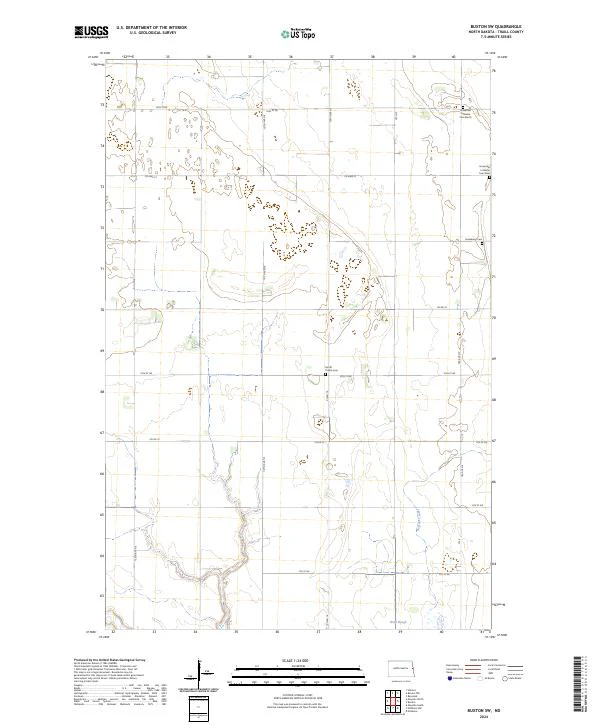 US Topo 7.5-minute map for Buxton SW ND