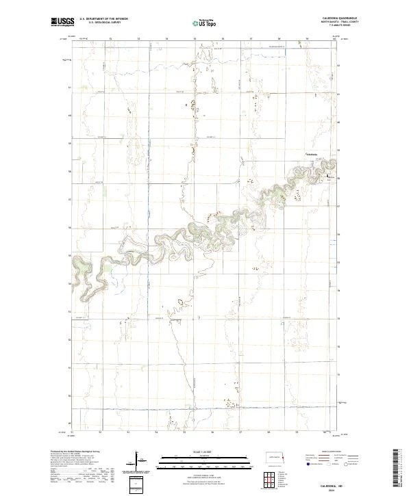 US Topo 7.5-minute map for Caledonia ND