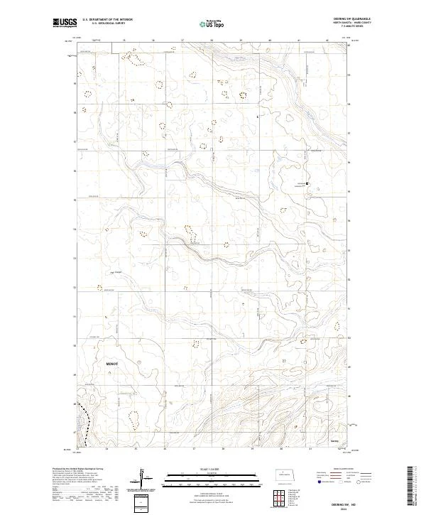 US Topo 7.5-minute map for Deering SW ND