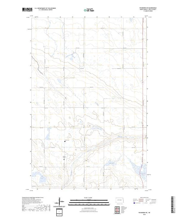 US Topo 7.5-minute map for Fessenden SW ND