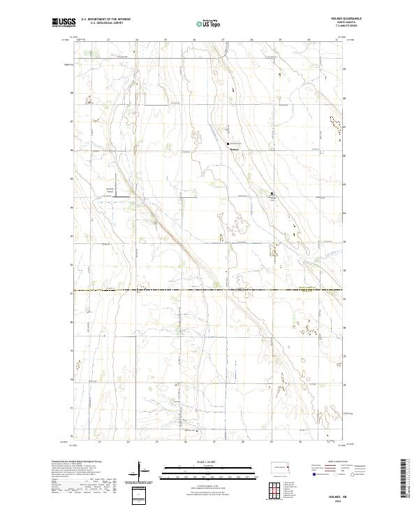 US Topo 7.5-minute map for Holmes ND