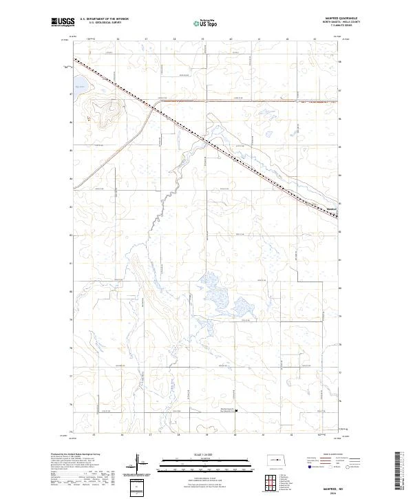 US Topo 7.5-minute map for Manfred ND