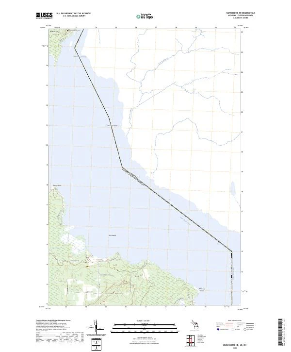 US Topo 7.5-minute map for Munuscong NE MION