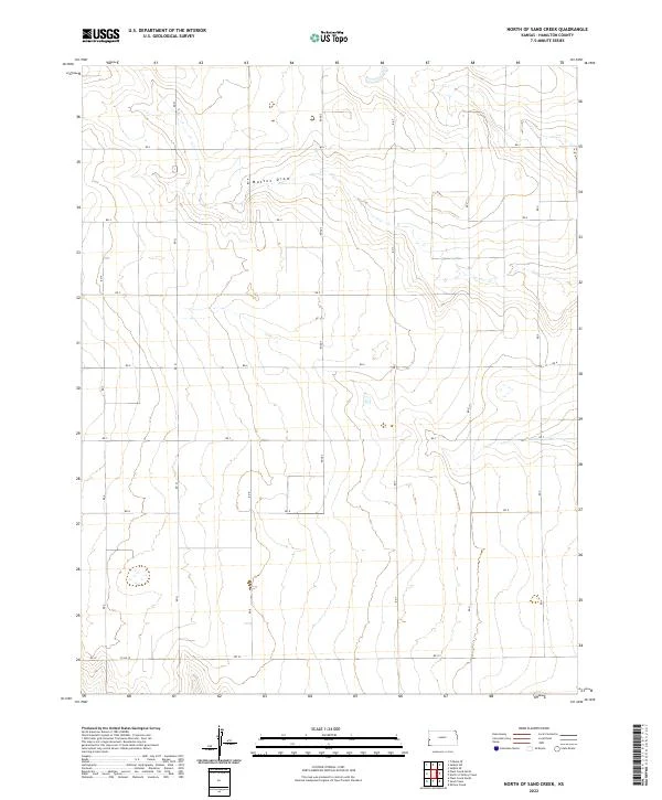 US Topo 7.5-minute map for North of Sand Creek KS