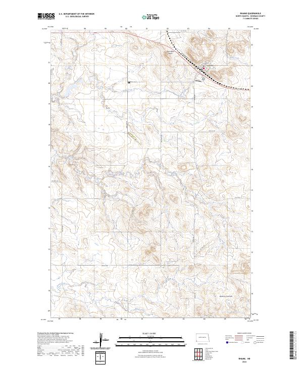 US Topo 7.5-minute map for Rhame ND