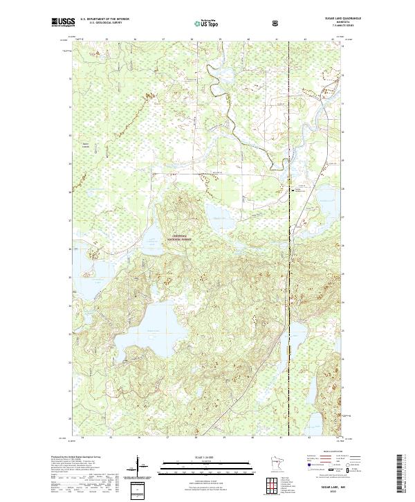 US Topo 7.5-minute map for Sugar Lake MN