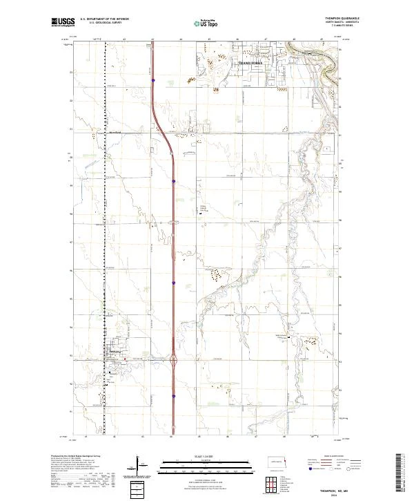 US Topo 7.5-minute map for Thompson NDMN
