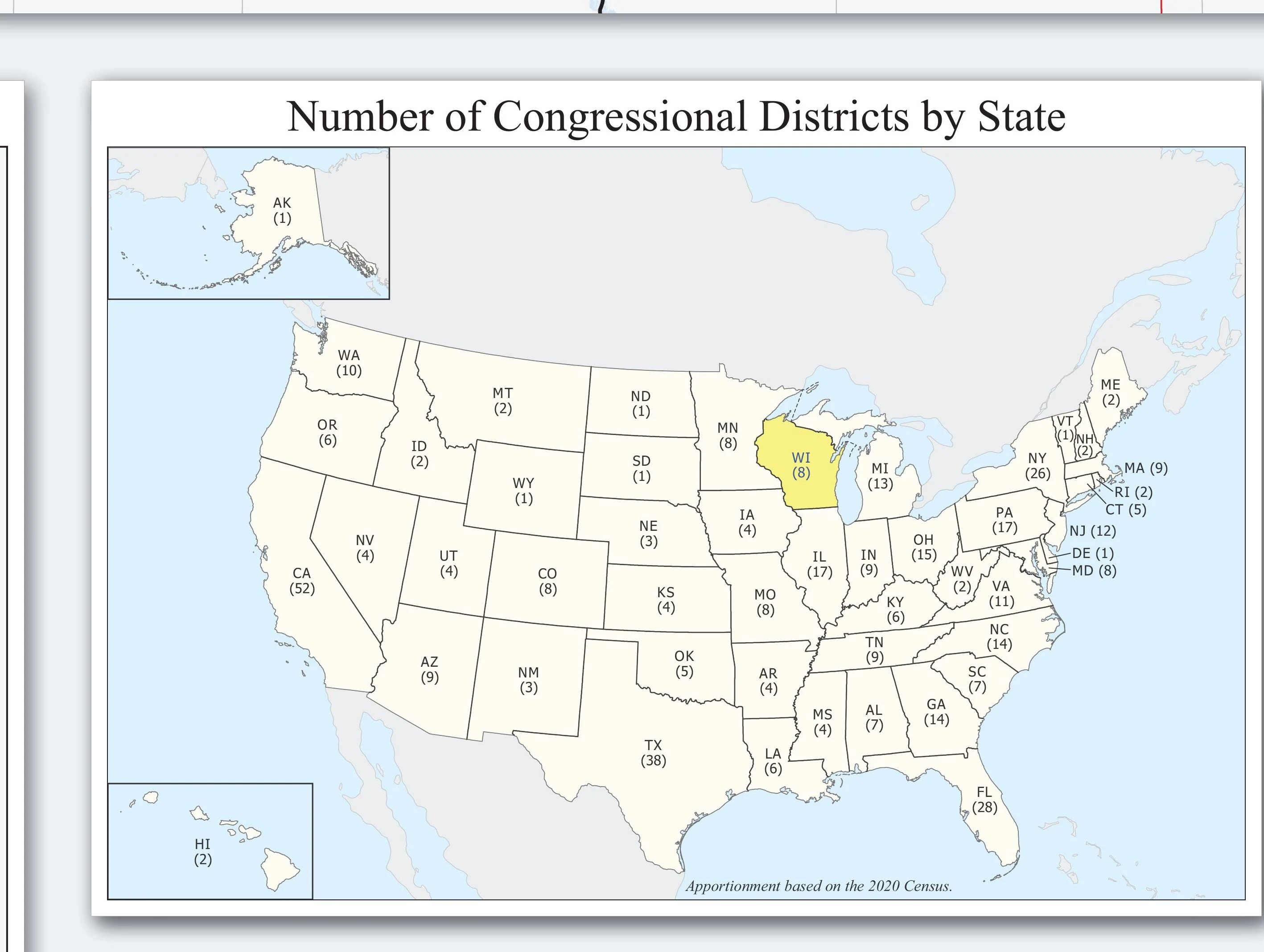 Wisconsin Congressional District Wall Map - Image 4